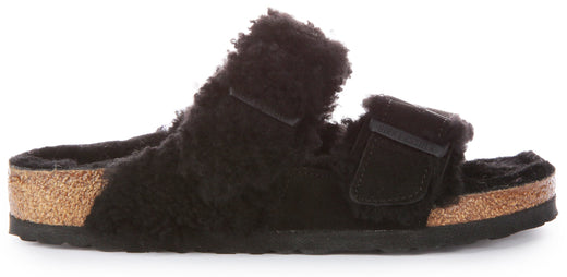 Sandali Birkenstock Arizona | Vera pelle nera - Finitura bicolore da donna