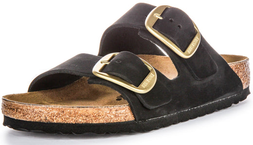 Sandali Birkenstock Arizona | Pelle scamosciata nera - Big Buckle da donna