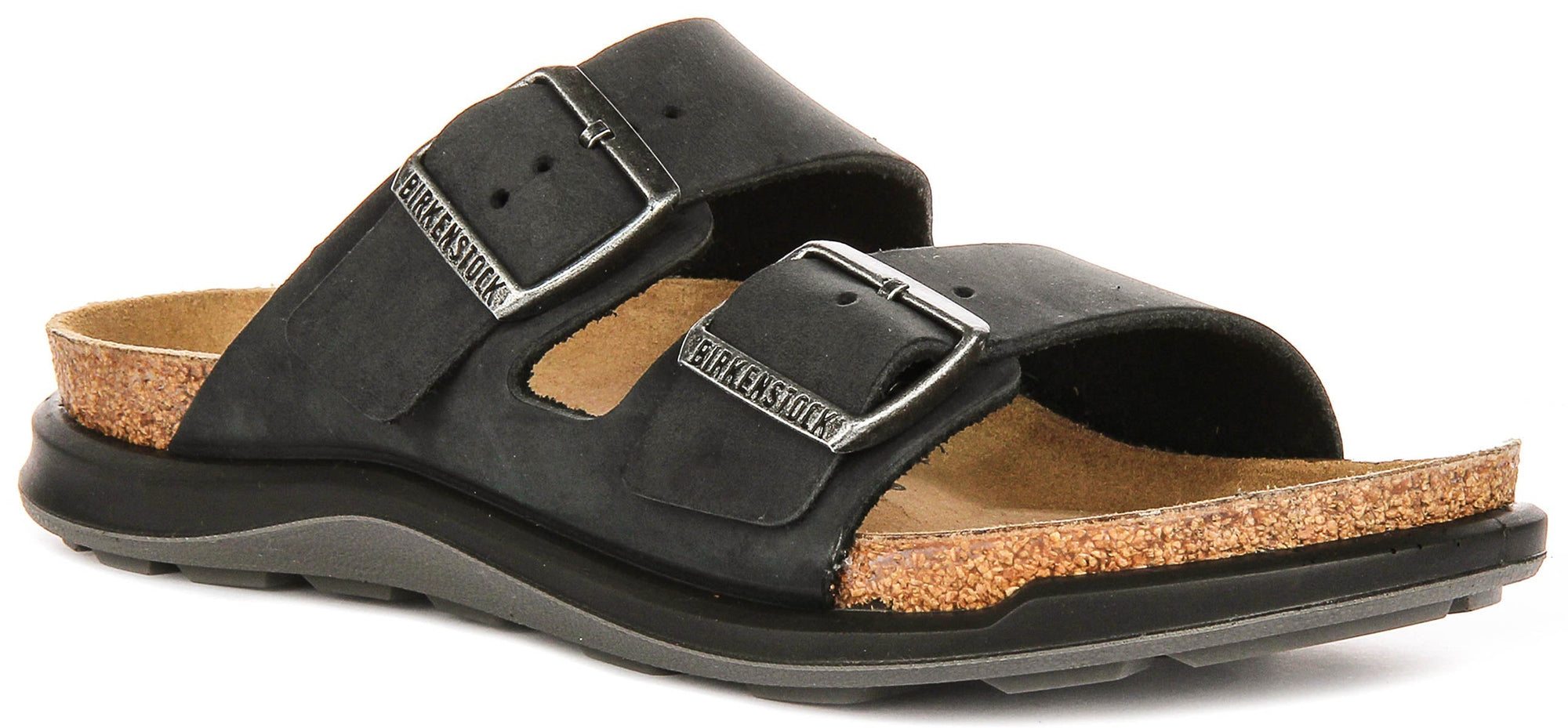 Birkenstock Arizona-sandalen | zwart suèdeleer - Crosstown-zool voor dames - normale pasvorm
