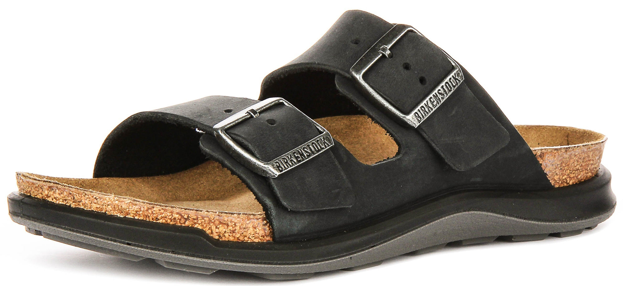Birkenstock Arizona-sandalen | zwart suèdeleer - Crosstown-zool voor dames - normale pasvorm