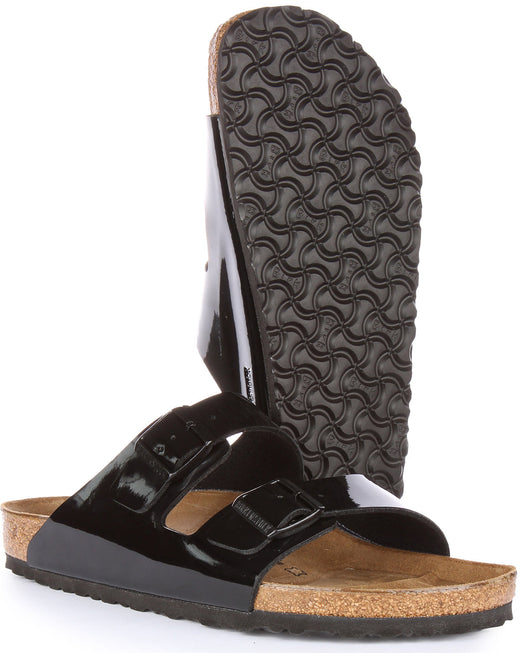Birkenstock Arizona sandali | Birko-Flor nero verniciato da donna