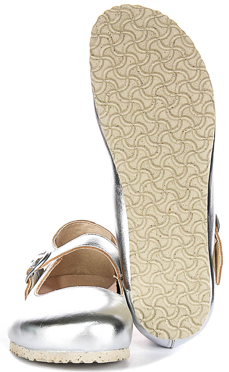 Zapatos Birkenstock Tracy | material superior característico de Birkenstock plateado para hombres y mujeres