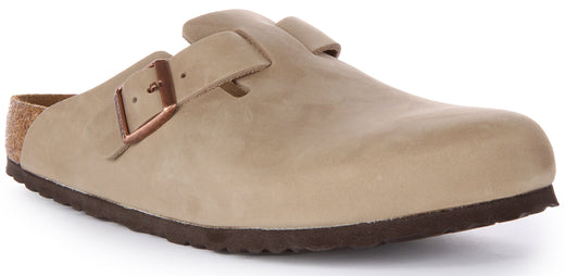 Birkenstock Boston-tofflor | Tobaksfärgat äkta läder för kvinnor