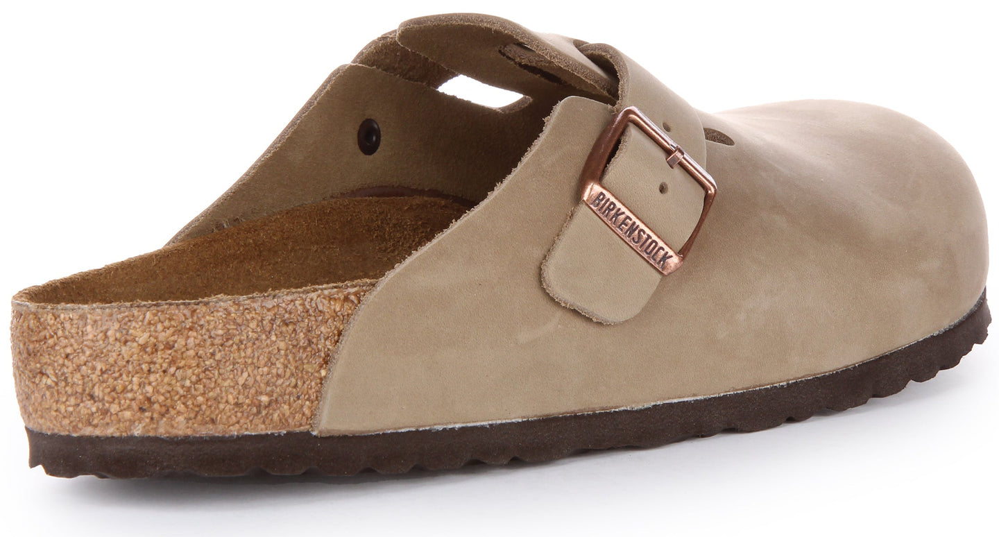 Birkenstock Boston-tofflor | Tobaksfärgat äkta läder för kvinnor