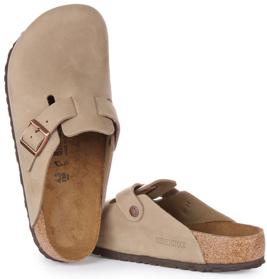 Birkenstock Boston-tofflor | Tobaksfärgat äkta läder för kvinnor