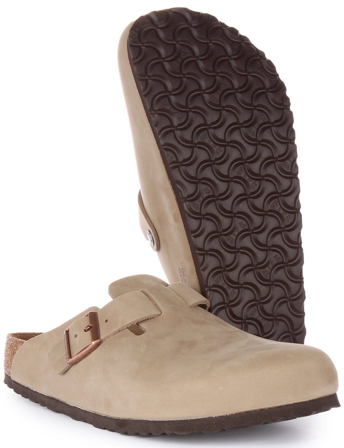 Birkenstock Boston-tofflor | Tobaksfärgat äkta läder för kvinnor