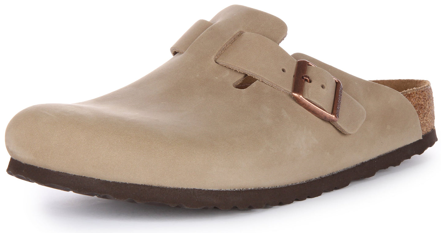 Birkenstock Boston-tofflor | Tobaksfärgat äkta läder för kvinnor