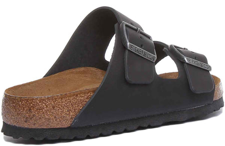 Sandales Birkenstock Arizona | Cuir véritable noir pour femme