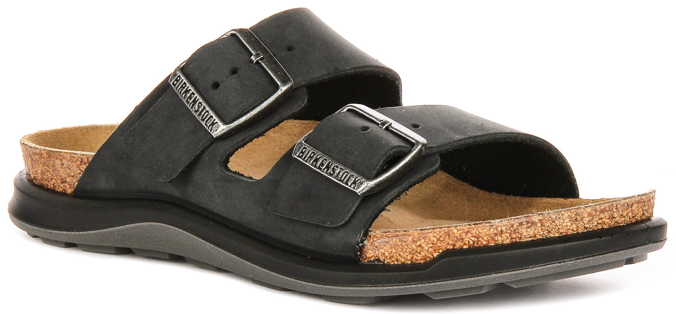 Birkenstock Arizona-sandalen | zwart suèdeleer - Crosstown-zool voor dames - normale pasvorm