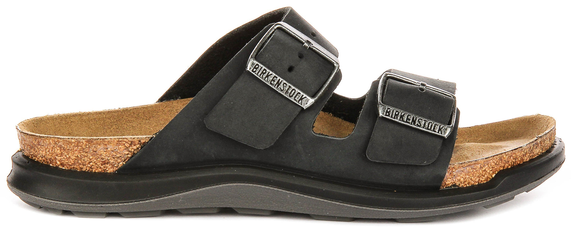 Birkenstock Arizona-sandalen | zwart suèdeleer - Crosstown-zool voor dames - normale pasvorm