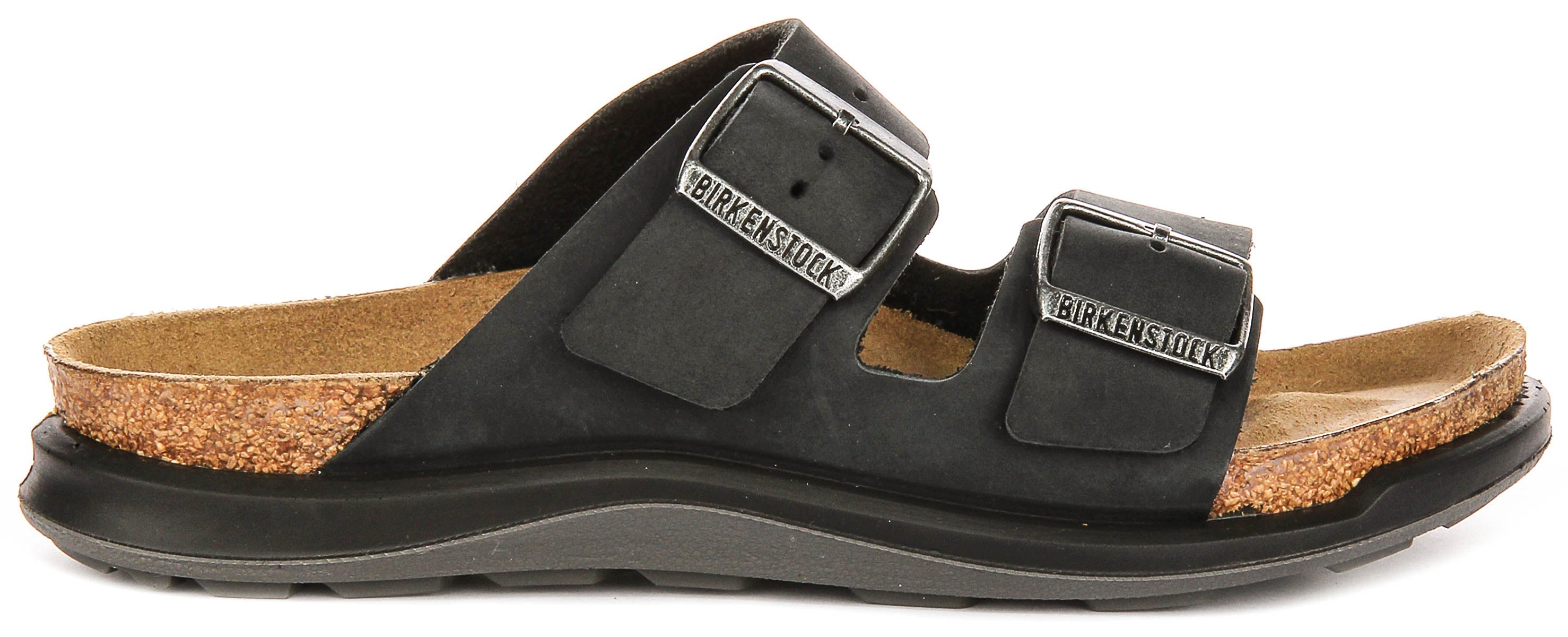 Birkenstock Arizona-sandalen | zwart suèdeleer - Crosstown-zool voor dames - normale pasvorm