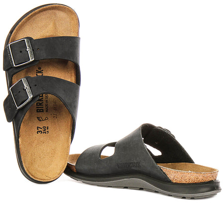 Birkenstock Arizona-sandalen | zwart suèdeleer - Crosstown-zool voor dames - normale pasvorm