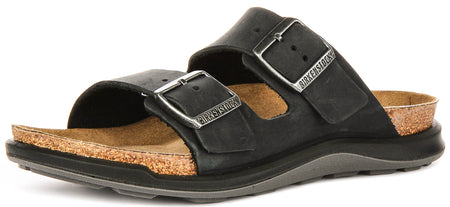 Birkenstock Arizona-sandalen | zwart suèdeleer - Crosstown-zool voor dames - normale pasvorm