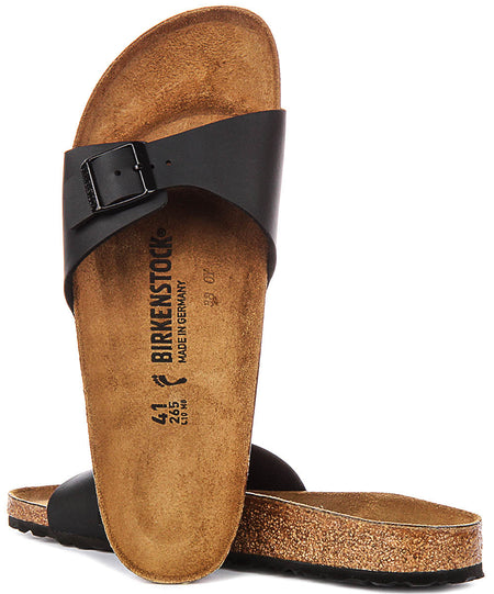 Sandalias Birkenstock Madrid | Birko-Flor negro, para mujer, horma estrecha