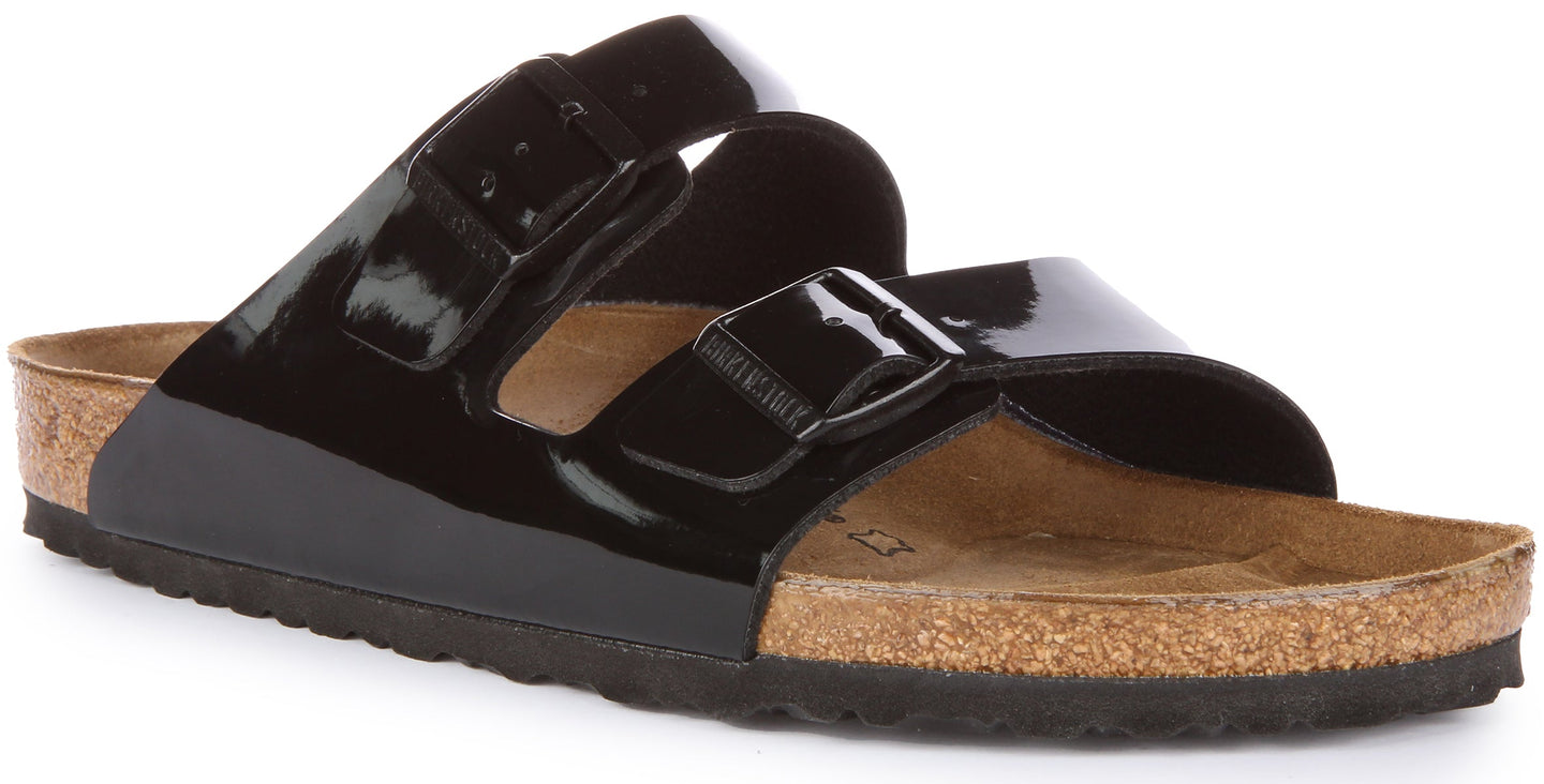 Birkenstock Arizona sandali | Birko-Flor nero verniciato da donna