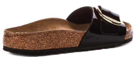 Birkenstock Madrid Sandals | Black patent-finish leather - Big Buckle for Women - Regular Fit