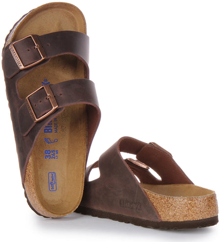 Sandalias Birkenstock Arizona | cuero auténtico marrón para mujer