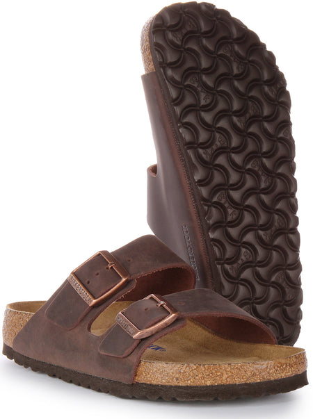 Sandalias Birkenstock Arizona | cuero auténtico marrón para mujer