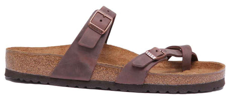 Sandales Birkenstock Mayari | cuir véritable marron foncé pour femmes