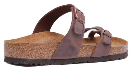 Sandales Birkenstock Mayari | cuir véritable marron foncé pour femmes