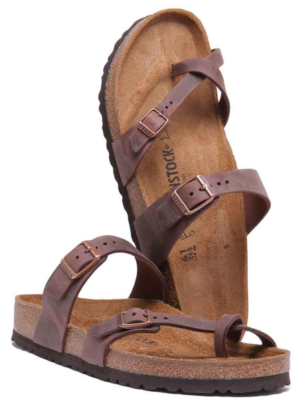 Sandales Birkenstock Mayari | cuir véritable marron foncé pour femmes