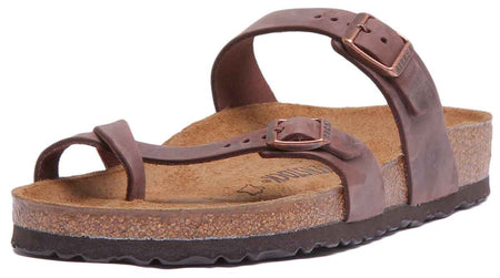 Sandales Birkenstock Mayari | cuir véritable marron foncé pour femmes