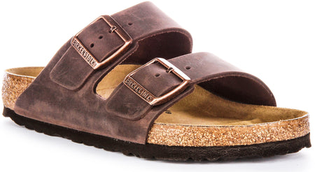 Sandales Birkenstock Arizona | Cuir véritable marron pour femme