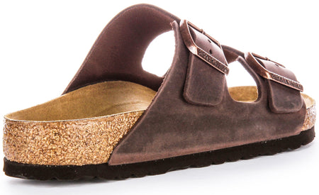 Sandales Birkenstock Arizona | Cuir véritable marron pour femme