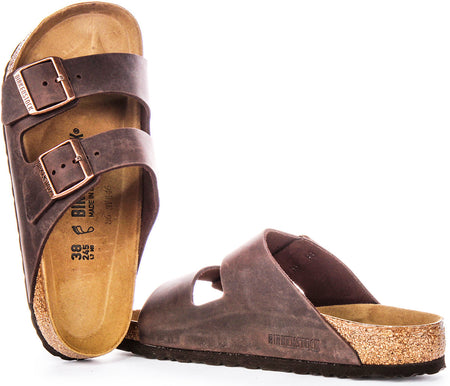 Sandales Birkenstock Arizona | Cuir véritable marron pour femme