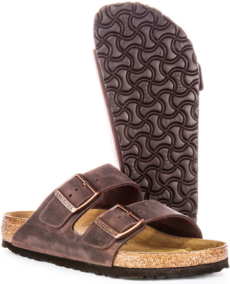 Sandales Birkenstock Arizona | Cuir véritable marron pour femme