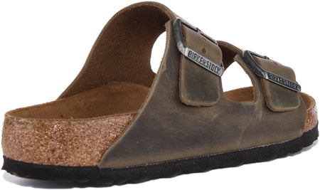 Birkenstock Arizona sandalen | olijfkleurig nubuckleer voor dames