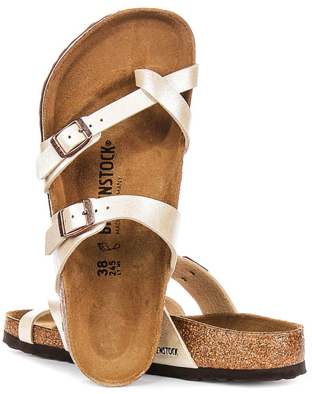 Birkenstock Mayari Sandals | Pearl White Birko-Flor - Metallic Finish for Women