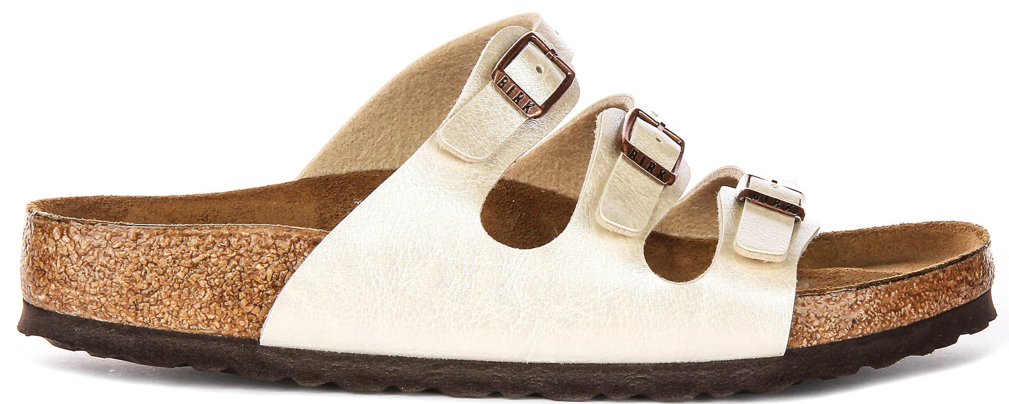 Birkenstock Florida Sandals | Pearl White Birko-Flor for Women - Regular Fit