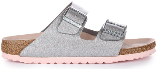 Sandali Birkenstock Arizona | Birko-Flor color argento da donna