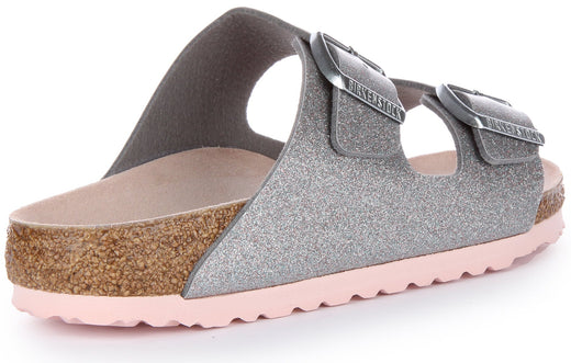 Sandali Birkenstock Arizona | Birko-Flor color argento da donna