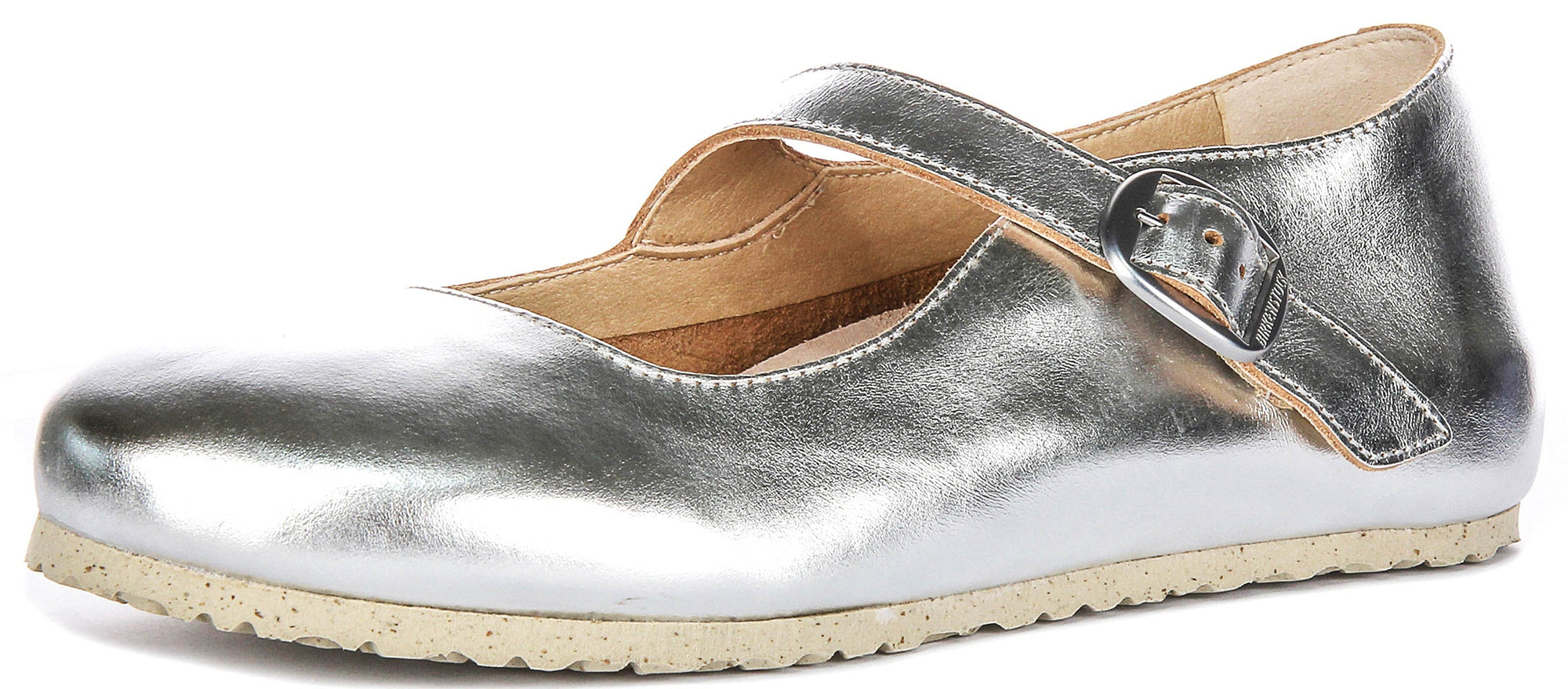 Zapatos Birkenstock Tracy | material superior característico de Birkenstock plateado para hombres y mujeres
