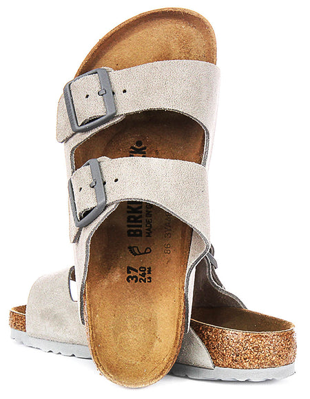 Birkenstock Arizona sandalen | Stone Birko-Flor voor dames - normale pasvorm
