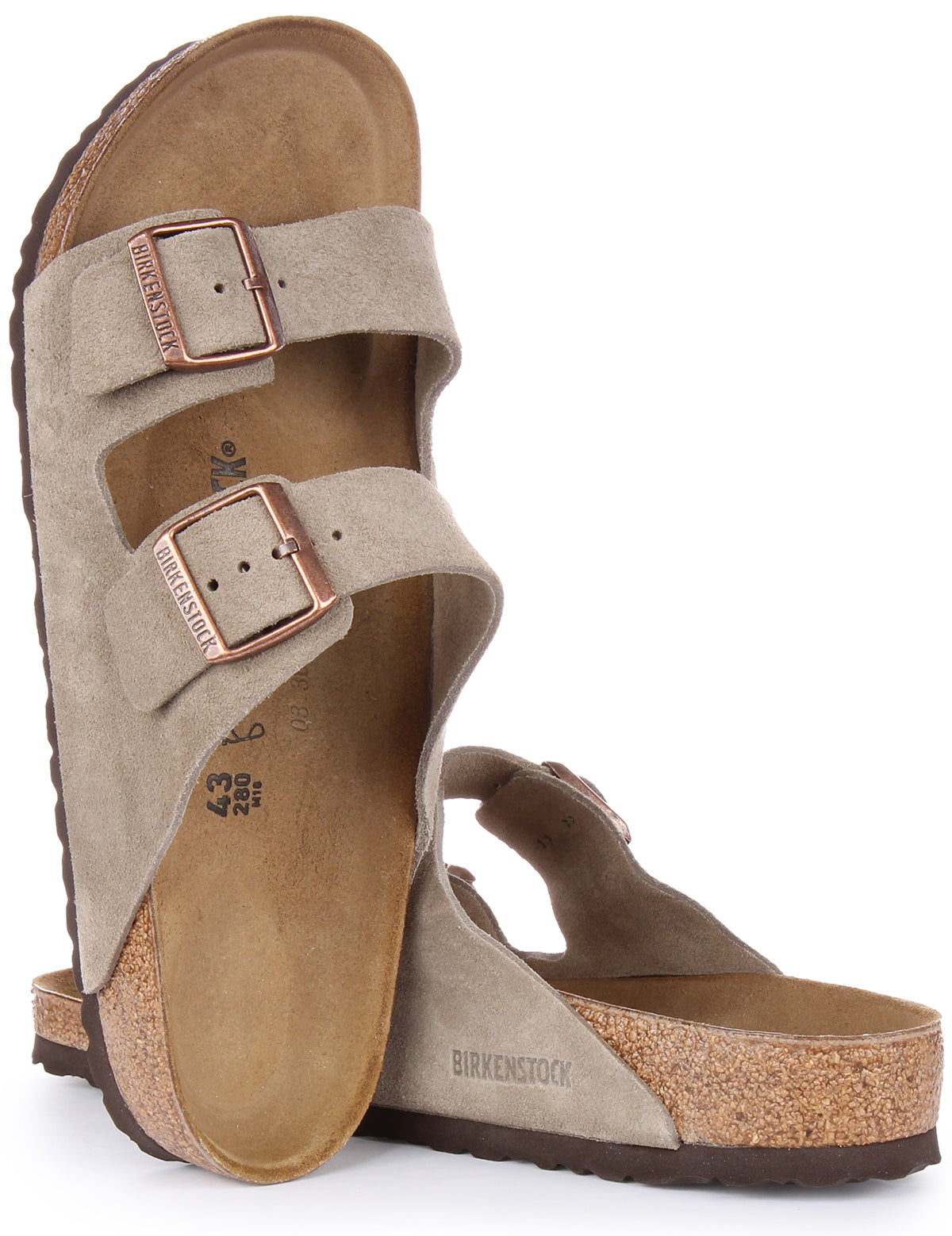 Sandali Birkenstock Arizona | Pelle scamosciata color tortora da uomo e donna