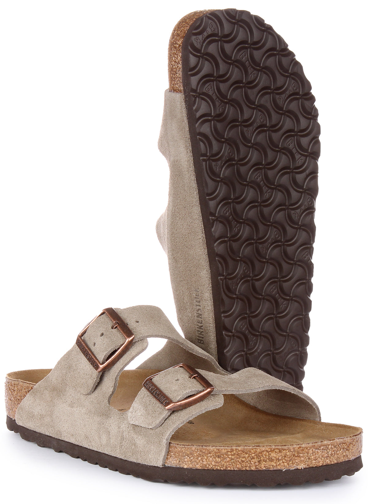 Sandali Birkenstock Arizona | Pelle scamosciata color tortora da uomo e donna