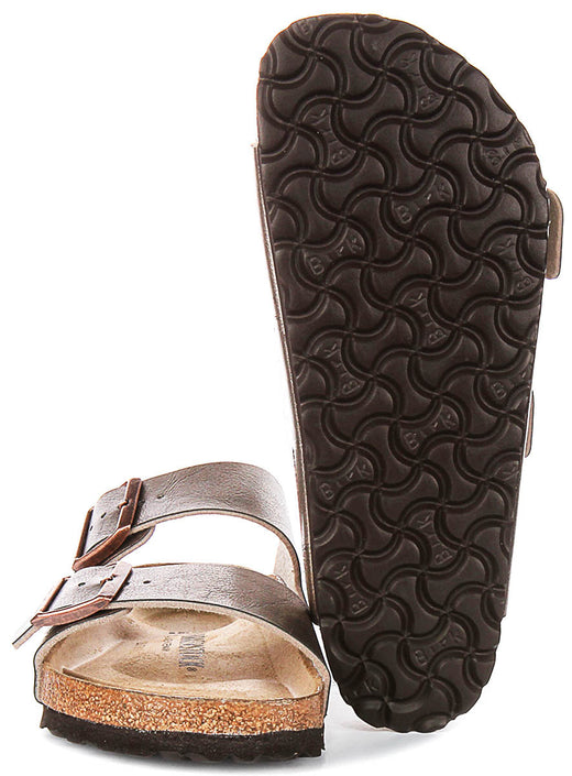 Birkenstock Arizona sandali | Birko-Flor color tortora da donna - Calzata regolare